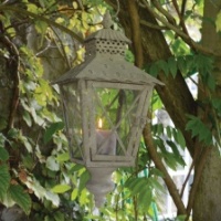 Rustic hanging garden lantern by Grand Illusions